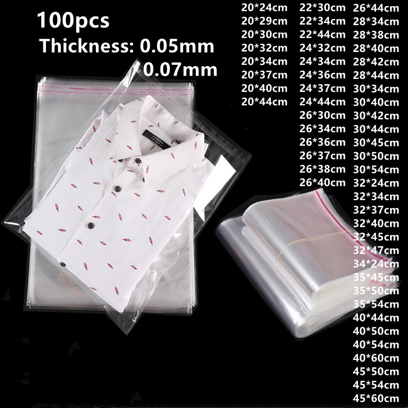 Cellophane Wrap Clear - 100 قطعة كيس طعام بلاستيك واضح