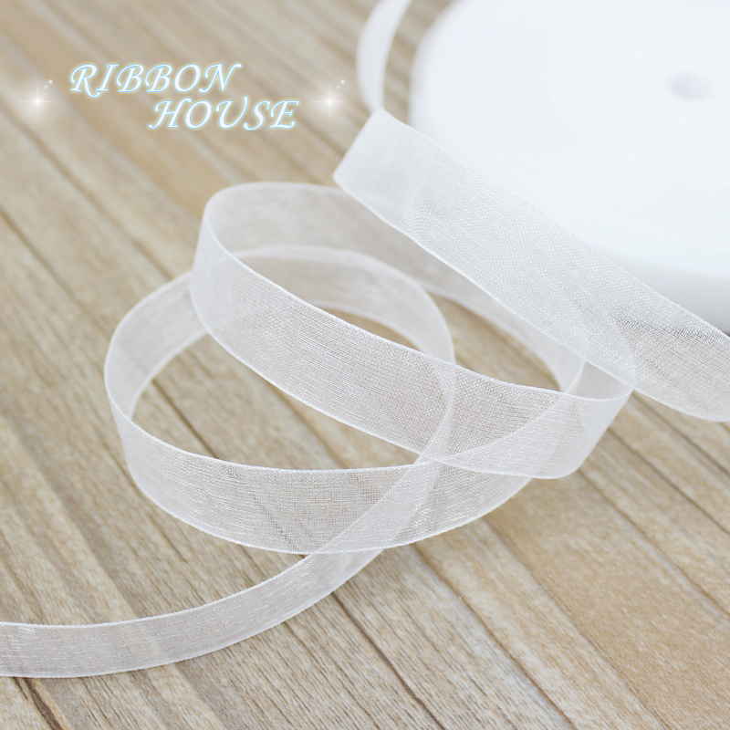 Ribbon Organza Roll - (50 ياردة/لفة) 12/15/20/25/40/50 مللي متر أشرطة