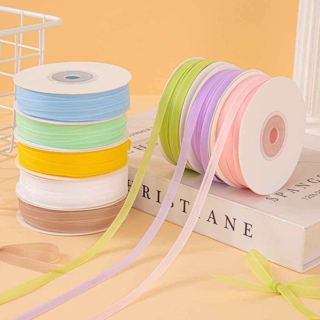 شريط أورجانزا شفاف مزدوج الوجه - مراجعة Ribbon Organza Roll وسعره