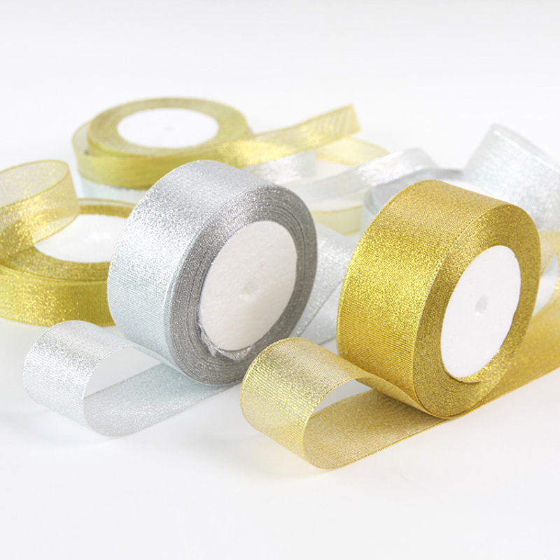 الذهب/الفضة الأورجانزا البصل ا - مراجعة Ribbon Organza Roll وسعره