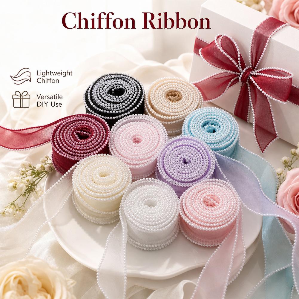 5 ياردات/لفة شريط أورجانزا بذي - مراجعة Ribbon Organza Roll وسعره