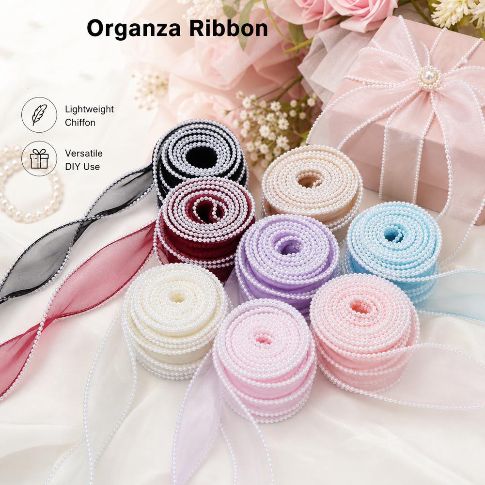 5 ياردات/لفة شريط أورجانزا بذي - مراجعة Ribbon Organza Roll وسعره